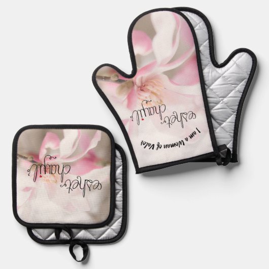 Schürze Ofenhandschuh & Topflappen-Set (Vorderseite/Rückseite)