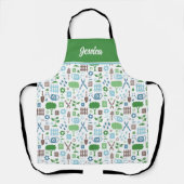 Schürze personalisiert Gartenmuster (Vorderseite)