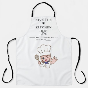 Schürze Personalisierte Küchenname & Chef Cartoo