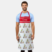 Schürze personalisierter Niedlicher Weihnachtszeic (Getragen)