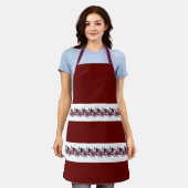 Schürze - Pflaumenblüten auf weißen Streifen (Getragen)