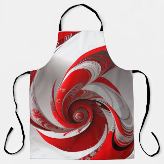 Schürze/Roter Swirl/LRG/Überblenddruck Schürze