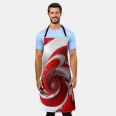 Schürze/Roter Swirl/LRG/Überblenddruck Schürze (Getragen)
