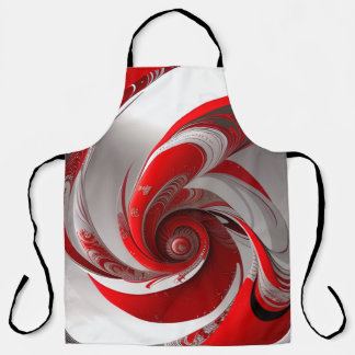 Schürze/Roter Swirl/LRG/Überblenddruck Schürze
