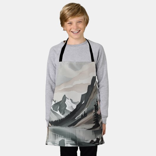 Schürze S T-SHIRT Bergsee Grafik (Getragen)