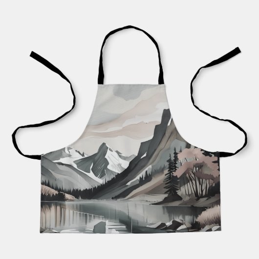 Schürze S T-SHIRT Bergsee Grafik (Vorderseite)