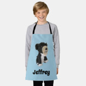 Schürze - Schwarz-Weiß-Spielzeughund (Getragen)