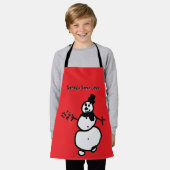 Schürze Snowman (rot) (Getragen)