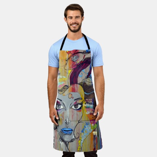 Schürze - Street Art Face Graffiti (Getragen)