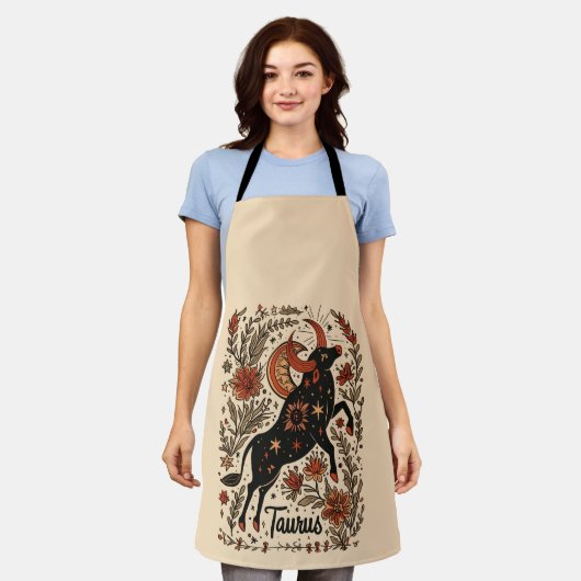 Schürze Taurus Celestial Zodiac Art (Getragen)