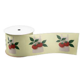 Schürze und Tomaten, Geschenk Ribbon — Feinschmeck Satinband