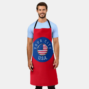 Schürze - USA Personalisiert - Name der Stadt hinz