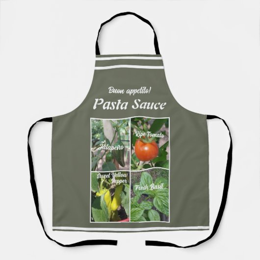 Schürze von Gemüse und Kräutern (Vorderseite)