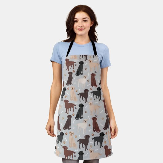 Schürze von Labrador Retriever Paws and Bones (Getragen)