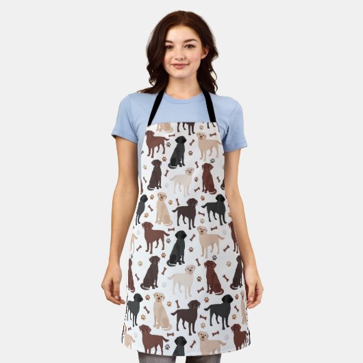 Schürze von Labrador Retriever Paws and Bones (Getragen)