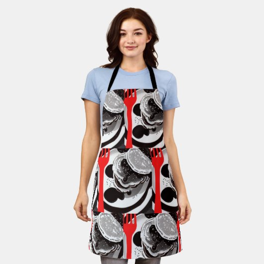 Schürze von Pfannkuchen und Gabel (Getragen)