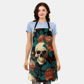 Schürze von Schädel und Rose (Getragen)