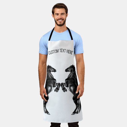 Schürze von Schwarzen Wilden Pferden mit benutzerd (Getragen)