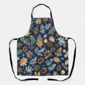 Schürze Wasserfarbene Pine Cones Winter Pattern (Vorderseite)