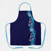 Schürze Weihnachten Blaue Töne Schneeflocken (Vorderseite)