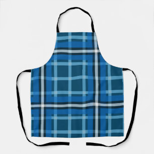 Schürzen Blau Tartan Kariert Gekachelt Muster