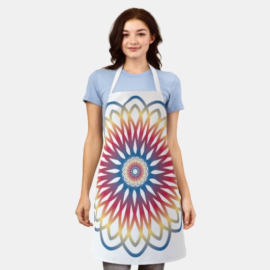Schürzenblumen-Mandala-Design Schürze (Getragen)