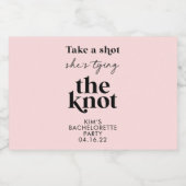 Schuss, dass sie die Gastgeschenk Hochzeit des Kno Alkoholflaschenetikett (Einzelnes Label)