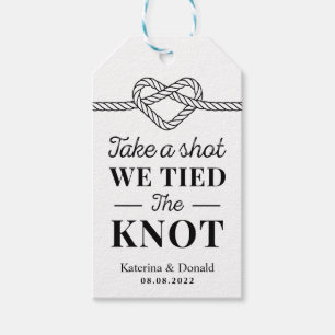Schuss, den wir an die Knotehe geben Geschenkanhänger