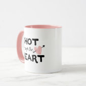 Schuss durch die Tasse des Herzvalentinstag (Vorderseite Links)
