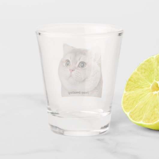Schuss Glas schwere Atmung Cat Meme (Rückseite)