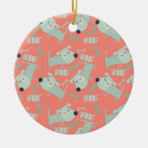 Schuss-Hunde und Knochen Keramik Ornament