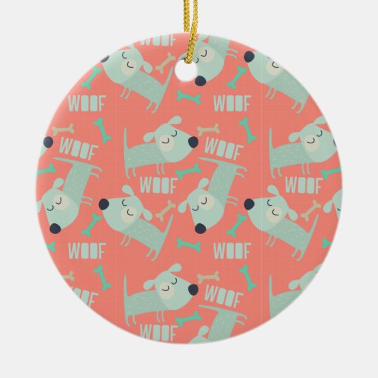 Schuss-Hunde und Knochen Keramik Ornament (Vorne)