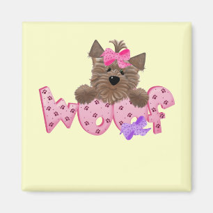 Schuss-Hunderosa-T-Shirts und Geschenke Magnet