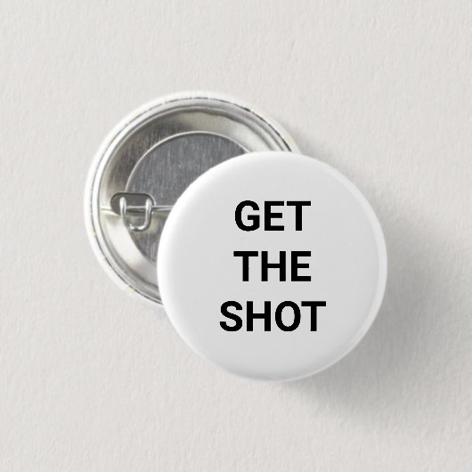 Schuss, Impfung, Schwarz-weißes Button (Vorne & Hinten)