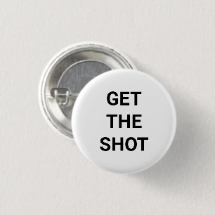 Schuss, Impfung, Schwarz-weißes Button