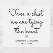 Schuss mal, wir binden den Knoten mit Namen Alkoholflaschenetikett (Einzelnes Label)