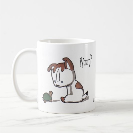 Schuss? Meow! Kitty-u. Welpen-Tasse! Kaffeetasse (Links)