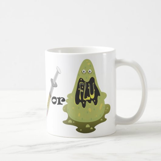 Schuss oder Grippe Kaffeetasse (Rechts)