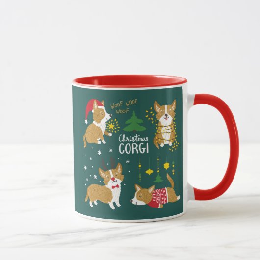 Schuss-Schuss-Schuss des Weihnachtscorgi-| Tasse (Rechts)