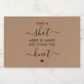 Schuss, sie binden die Gastgeschenk Hochzeit des K Alkoholflaschenetikett (Einzelnes Label)