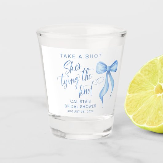 Schuss, sie bindet das Brautparty des Knotens Schnapsglas (Vorderseite)