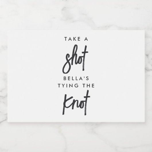 Schuss, sie bindet den Knoten Bachelorette Alkoholflaschenetikett (Einzelnes Label)