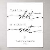 Schuss und nimm ein Seat Wedding Sign Poster (Vorne)
