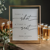 Schuss und nimm ein Seat Wedding Sign Poster