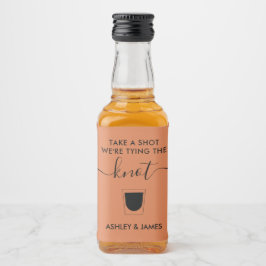 Schuss, wir binden das knöchelnde Glass Alkoholflaschenetikett