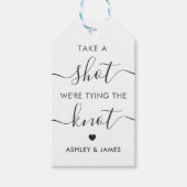 Schuss, wir binden die Knoten Hochzeit Geschenkanhänger (Vorderseite)