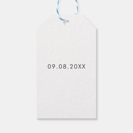 Schuss, wir binden die Knoten Hochzeit Geschenkanhänger (Rückseite)