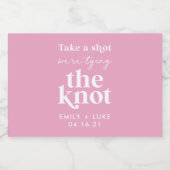 Schuss, wir binden die Verlobung des Knotens an Alkoholflaschenetikett (Einzelnes Label)