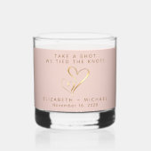 Schuss, wir tippen den Knoten blush rosa Hochzeit Whiskyglas (Vorderseite)