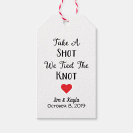 Schuss, wir tippen den Knoten-Gastgeschenk Hochzei Geschenkanhänger